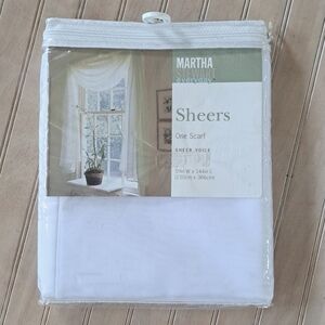Marth Stewart Everyday Sheer Voile Window Curtains Scarves 59"X144"